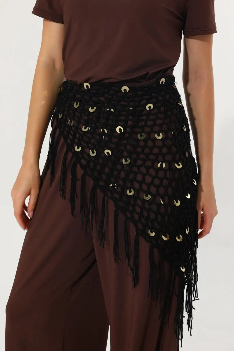 Women Boho Sequin Crochet Tassel Mesh Multiway Shawl ✨🍂 - NeoKira Unlimited