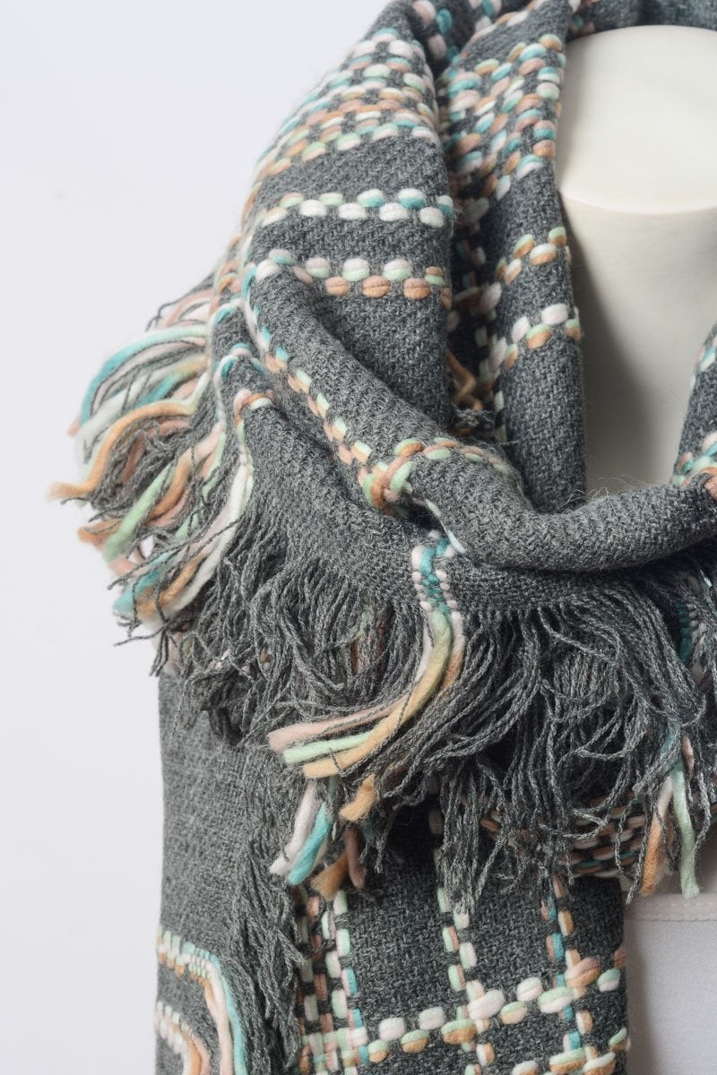 Frayed Tartan Plaid Scarf - NeoKira Unlimited