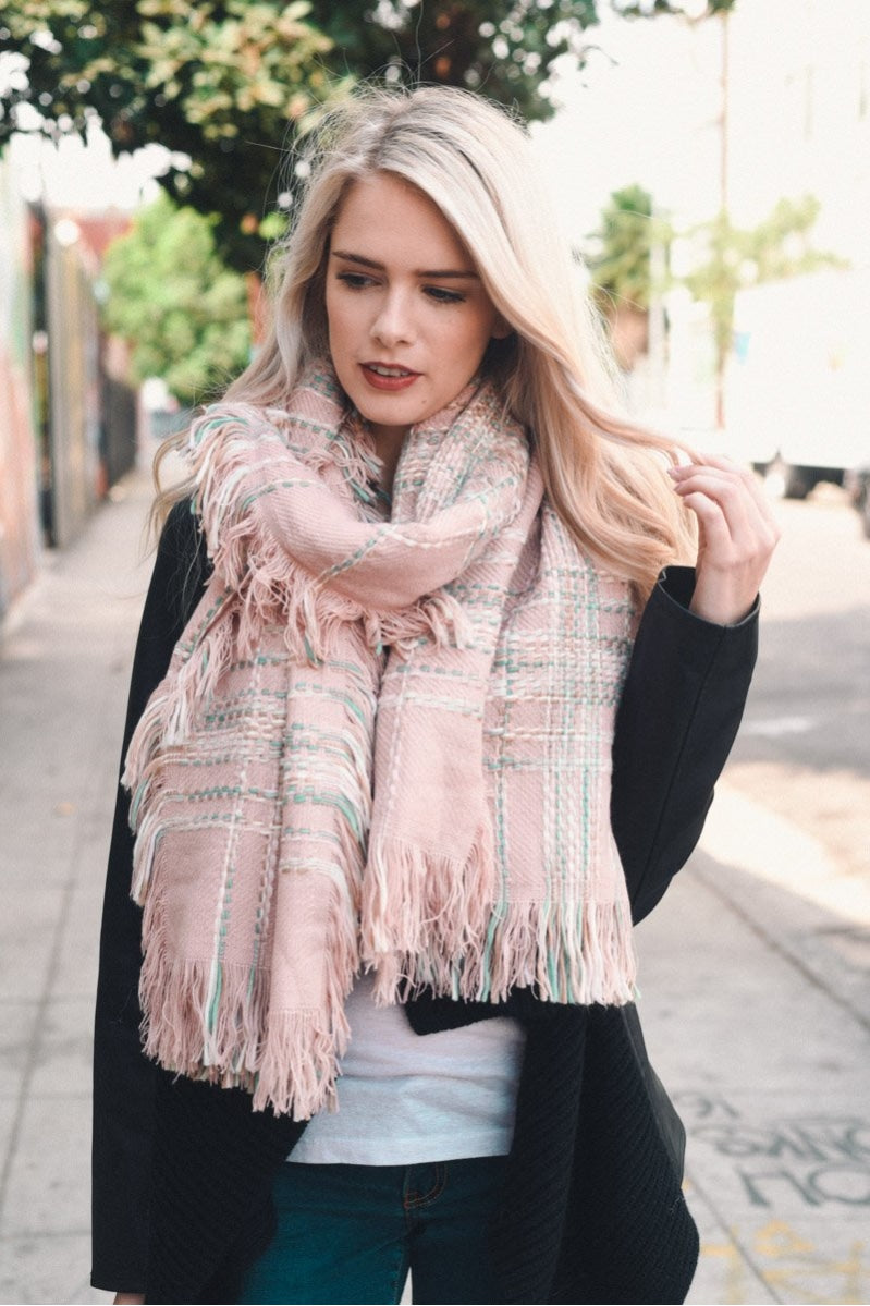 Frayed Tartan Plaid Scarf Scarves Leto Collection   