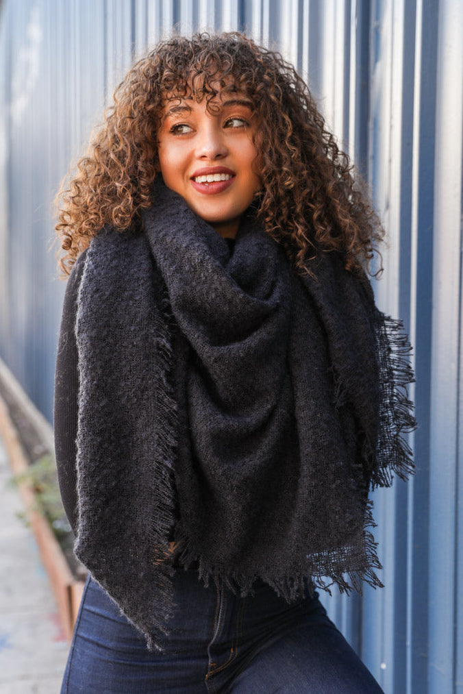 Mohair Square Blanket Scarf - NeoKira Unlimited