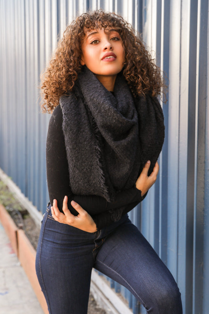 Mohair Square Blanket Scarf - NeoKira Unlimited