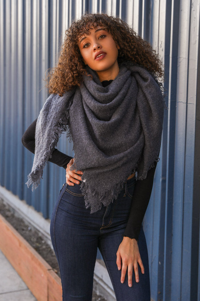 Mohair Square Blanket Scarf - NeoKira Unlimited