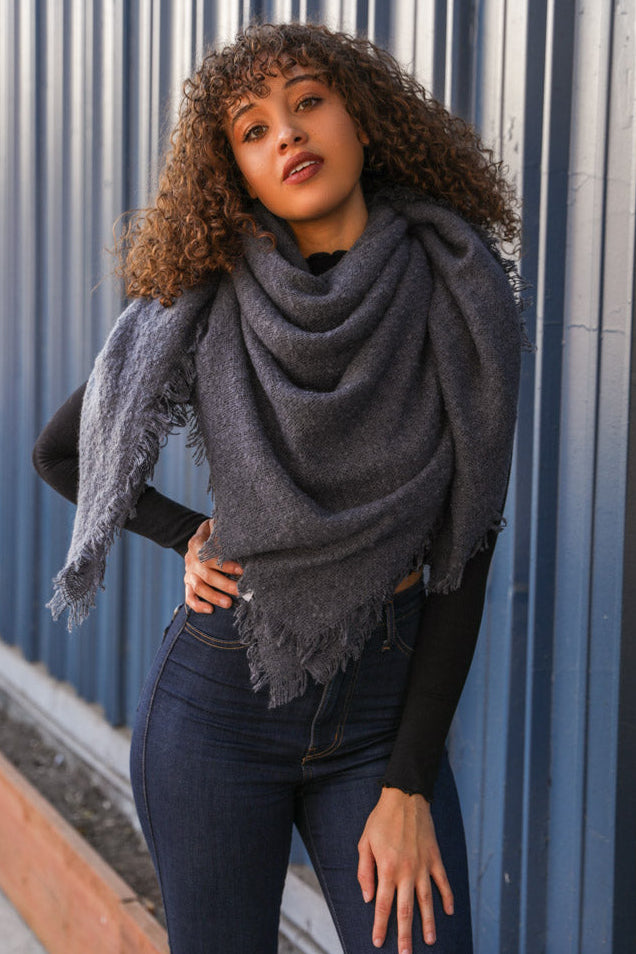 Mohair Square Blanket Scarf - NeoKira Unlimited