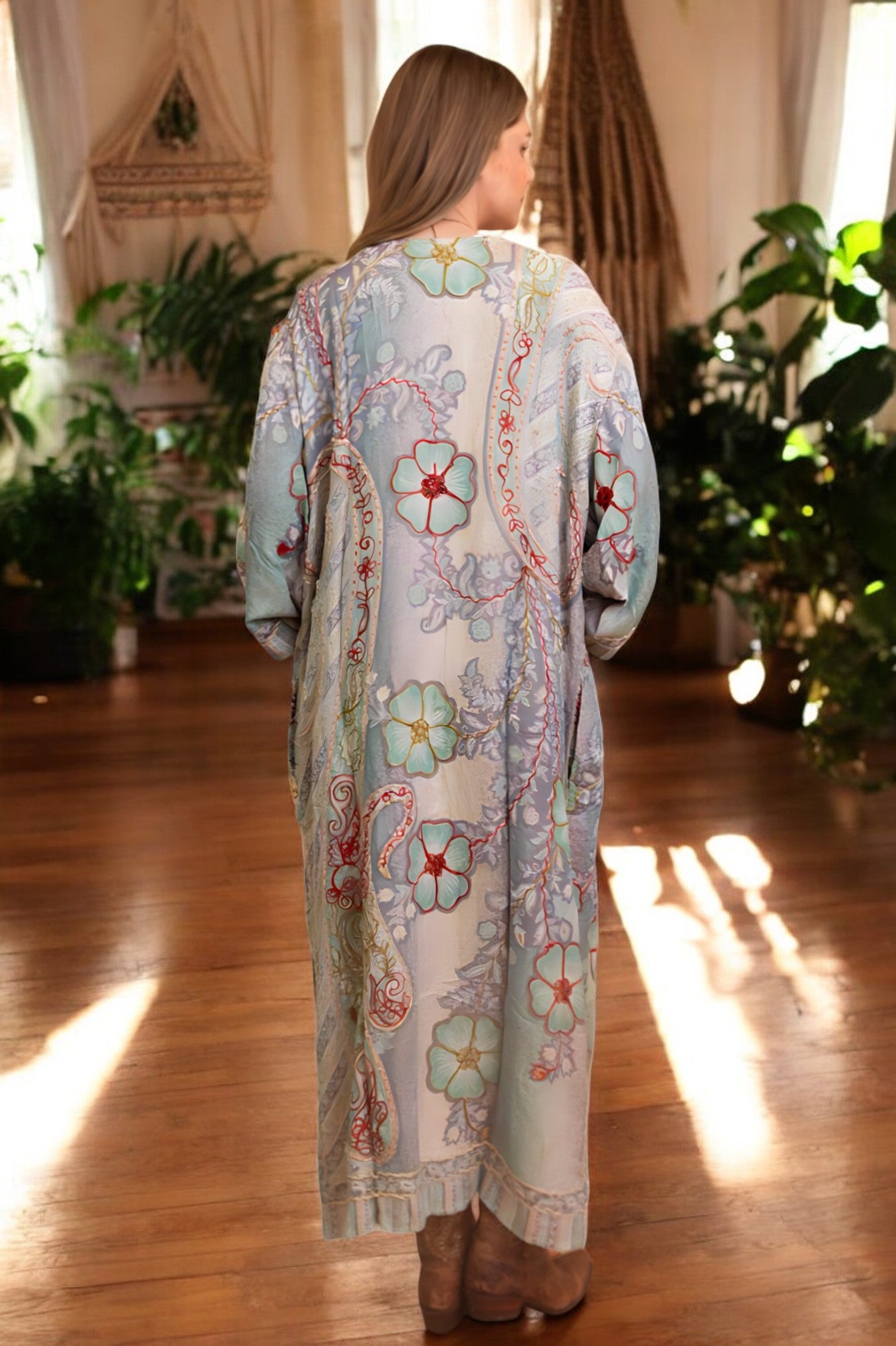 Kimono de punto de flor de cachemira🌸