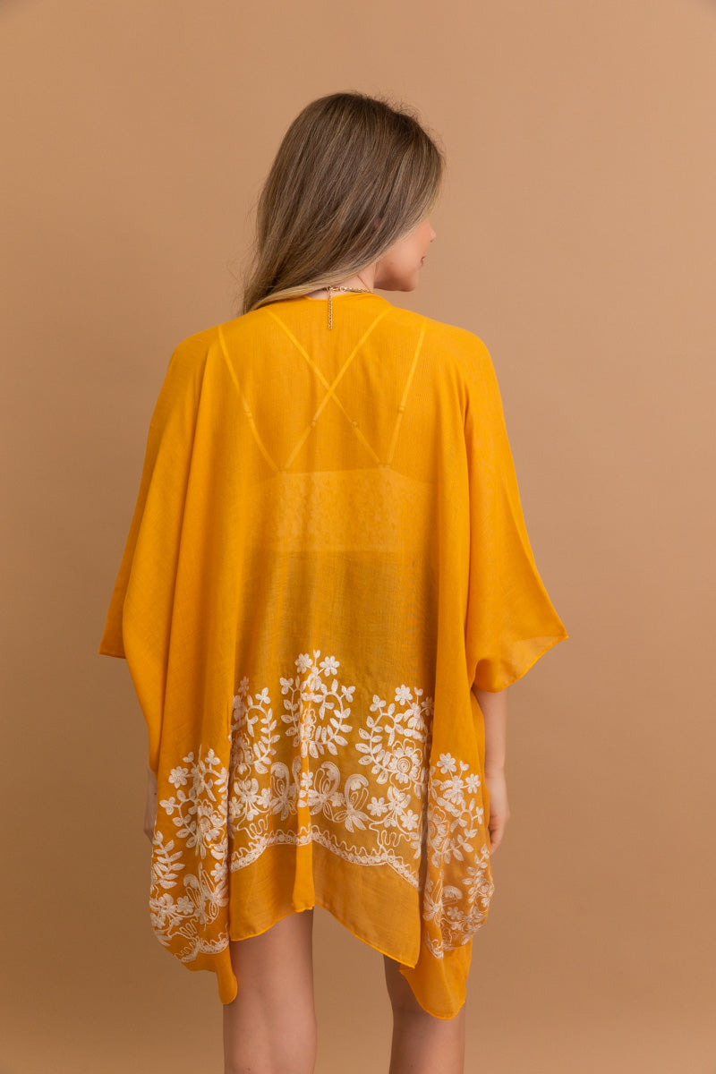 Enchanted Bloom Embroidered Kimono Kimono Leto Collection   