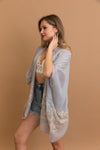 Enchanted Bloom Embroidered Kimono Kimono Leto Collection   