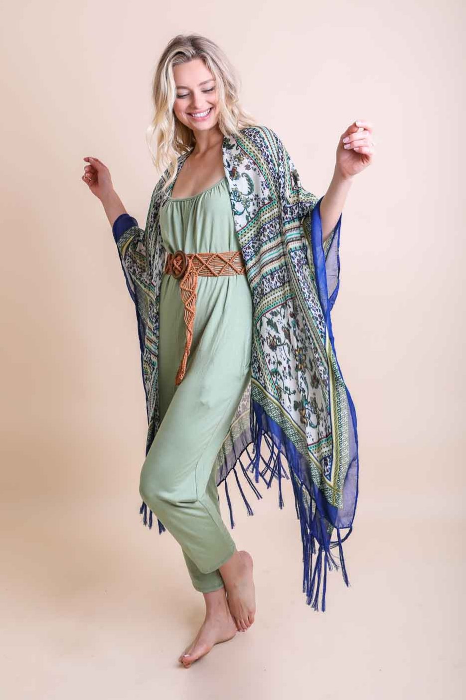 Bohemian Diamond Tassel Kimono - NeoKira Unlimited