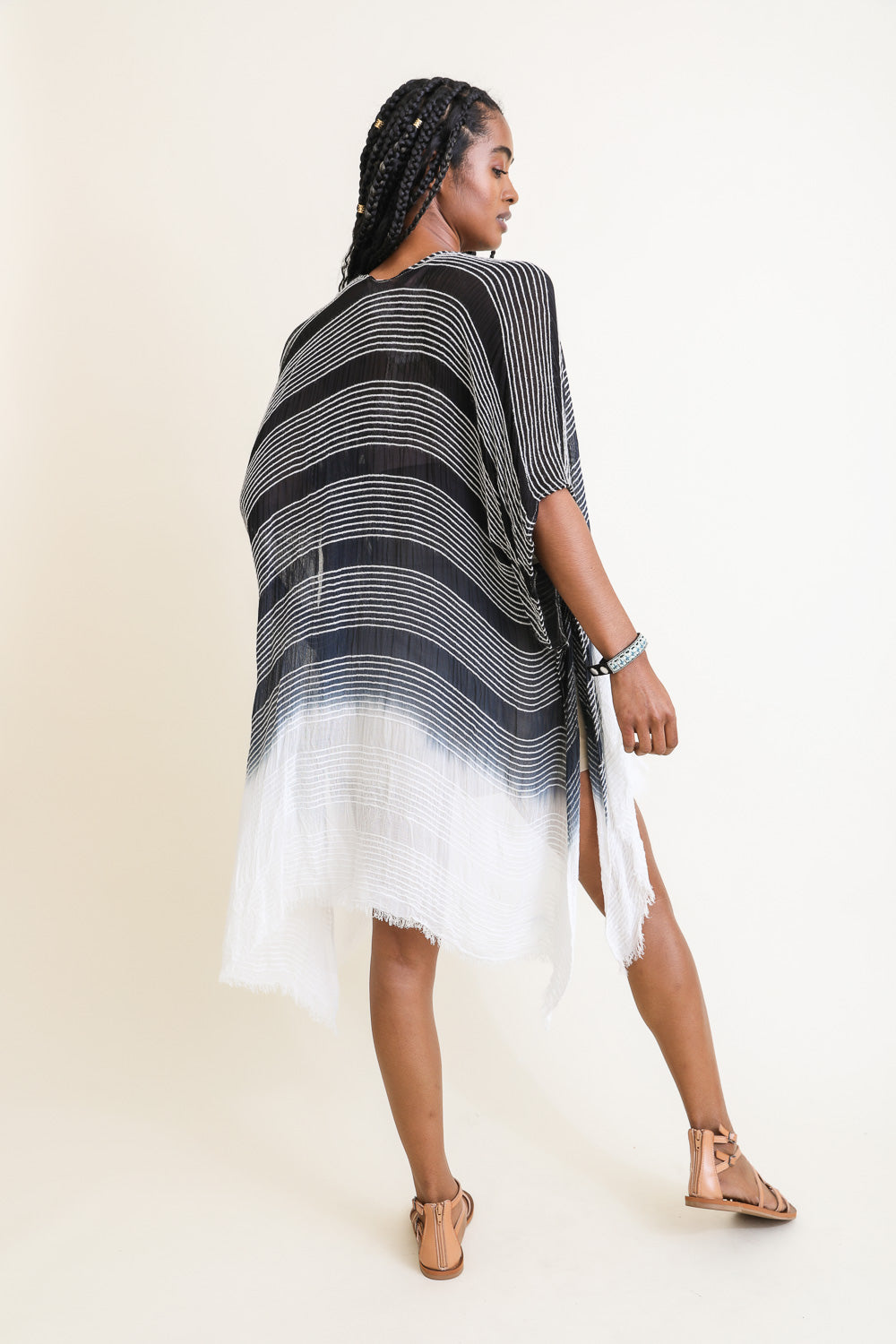 Stripe Woven Dip Dyed Kimono Kimono Leto Collection   