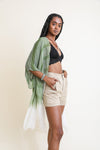 Stripe Woven Dip Dyed Kimono Kimono Leto Collection Green  