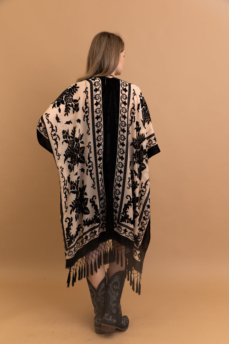 Lush Velvet Mesh Tapestry Kimono - NeoKira Unlimited