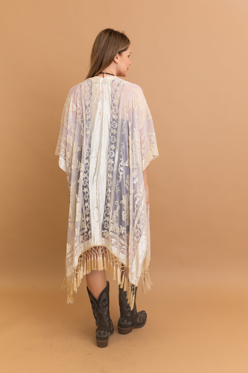 Lush Velvet Mesh Tapestry Kimono Kimono Leto Collection   