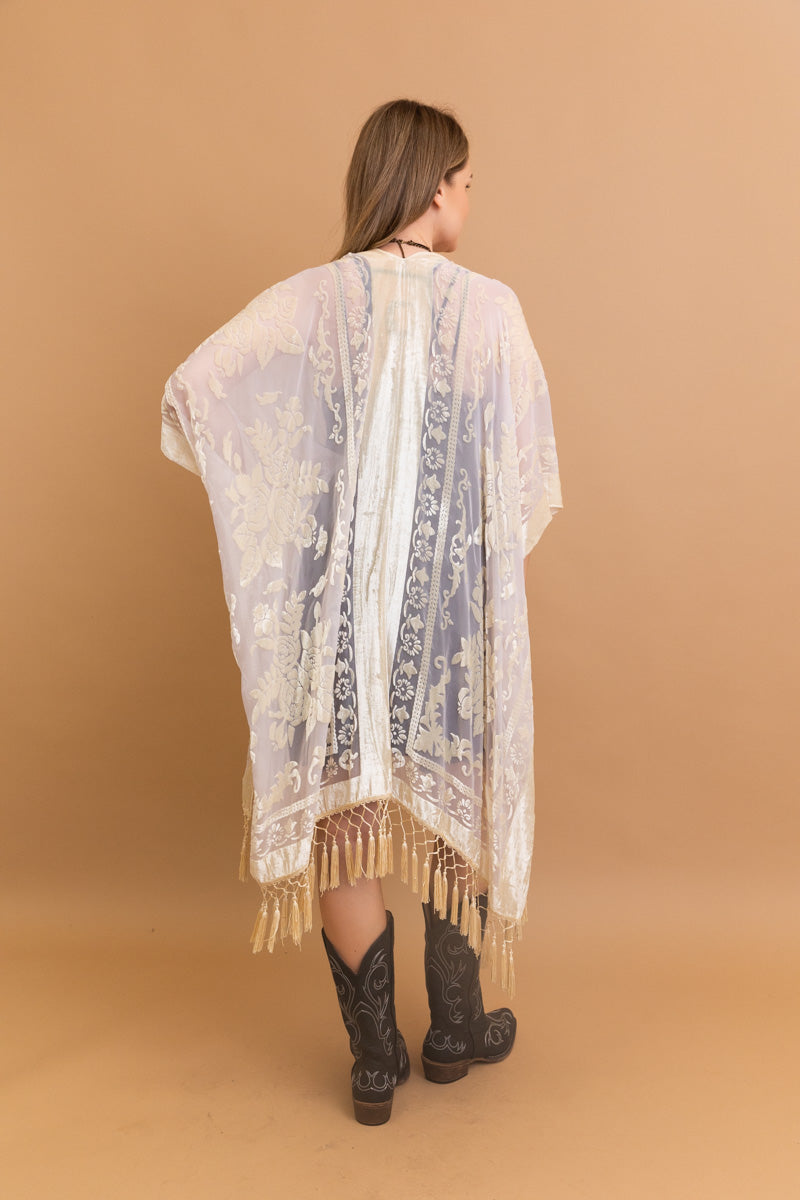Lush Velvet Mesh Tapestry Kimono - NeoKira Unlimited