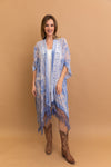 Lush Velvet Mesh Tapestry Kimono Kimono Leto Collection Periwinkle  