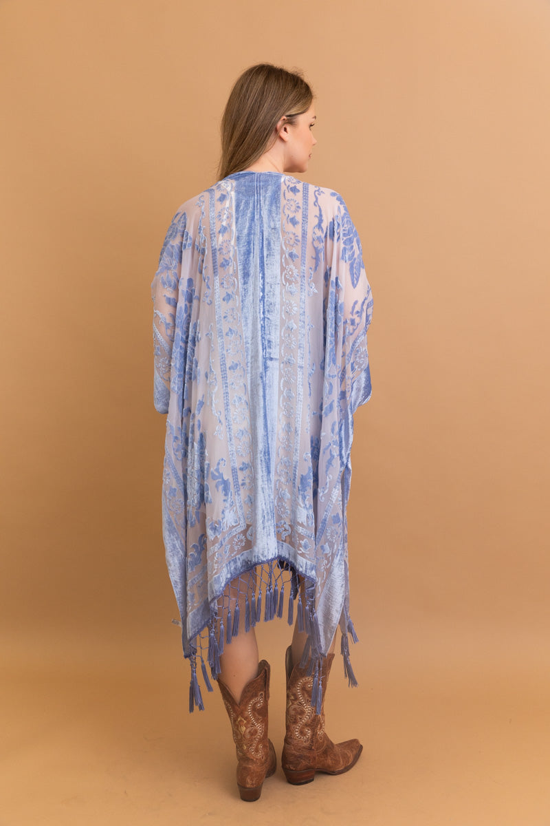 Lush Velvet Mesh Tapestry Kimono Kimono Leto Collection   