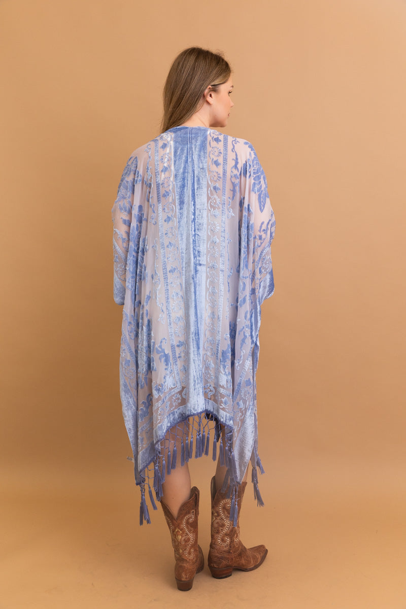 Lush Velvet Mesh Tapestry Kimono - NeoKira Unlimited