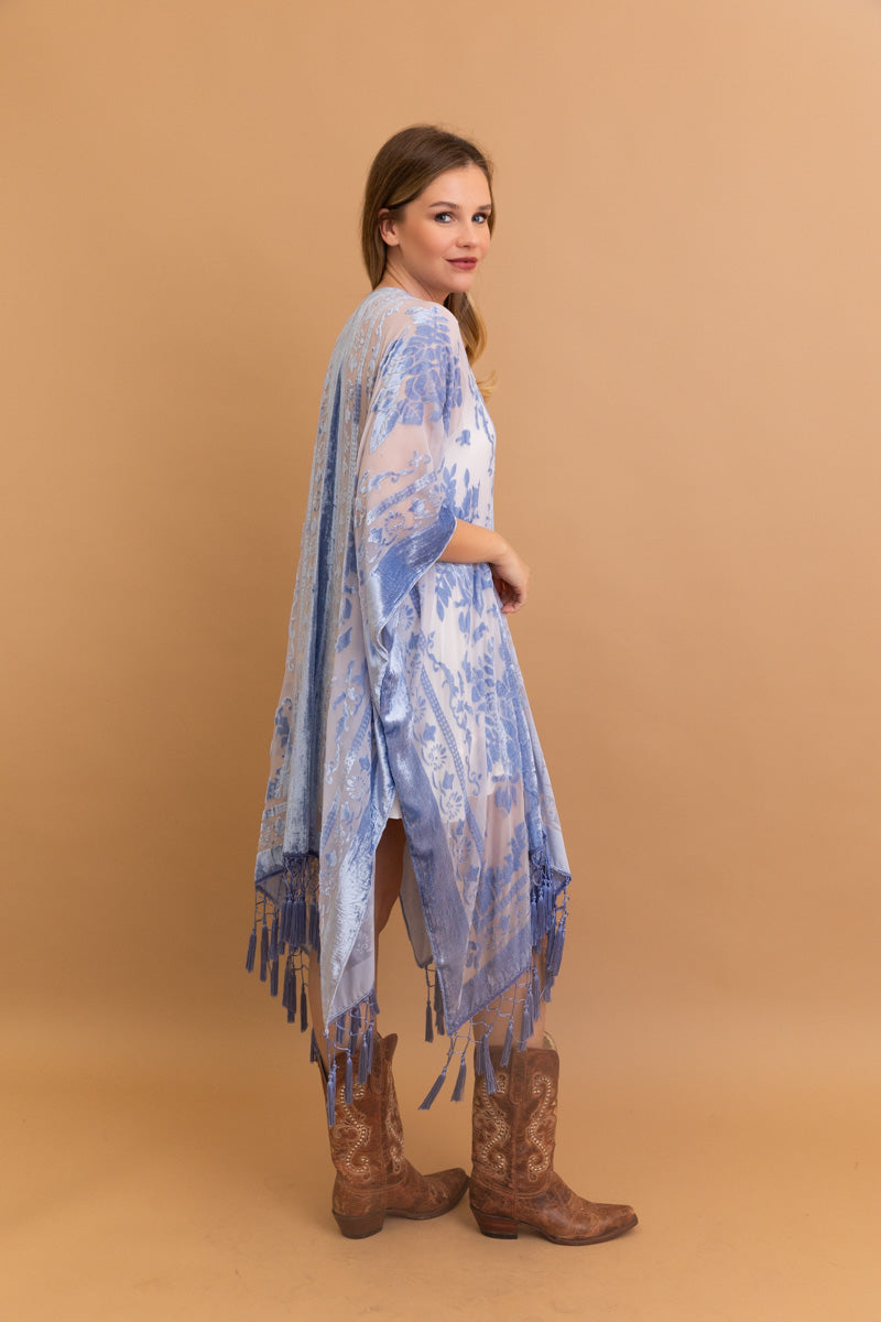 Lush Velvet Mesh Tapestry Kimono - NeoKira Unlimited