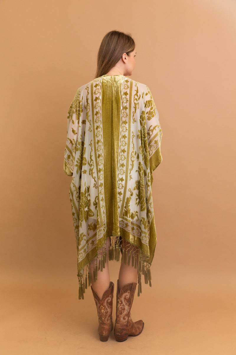 Lush Velvet Mesh Tapestry Kimono Kimono Leto Collection   