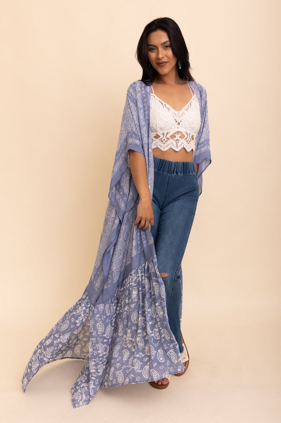 Paisley Free Flow Kimono - NeoKira Unlimited