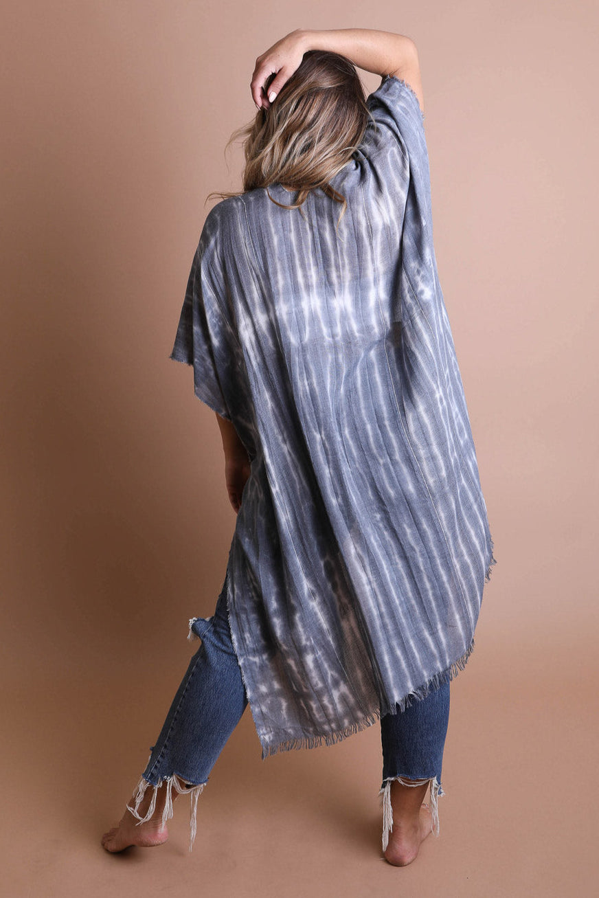 Tie Dye Frayed Kimono - NeoKira Unlimited