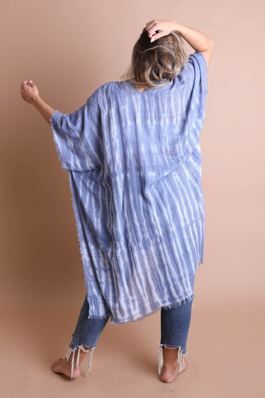 Tie Dye Frayed Kimono - NeoKira Unlimited