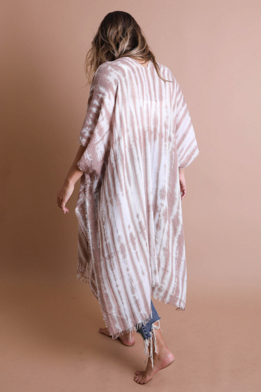 Tie Dye Frayed Kimono - NeoKira Unlimited