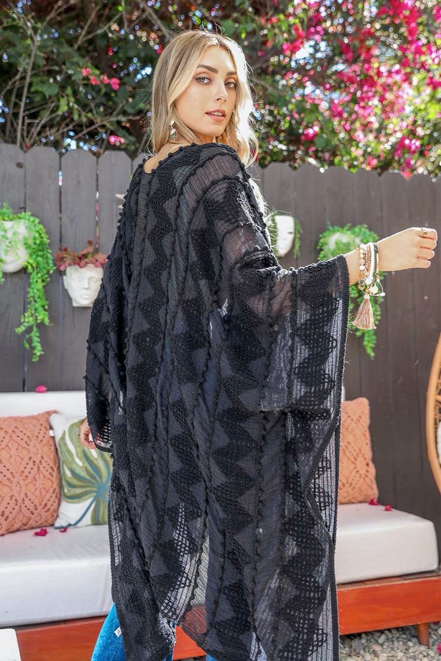 Soft Embroidered Zig Zag Kimono - NeoKira Unlimited