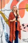 Soft Embroidered Zig Zag Kimono Kimono Leto Collection Rust  