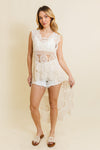 Boho Bliss Longtail Crochet Vest Kimono Leto Collection One Size Natural 