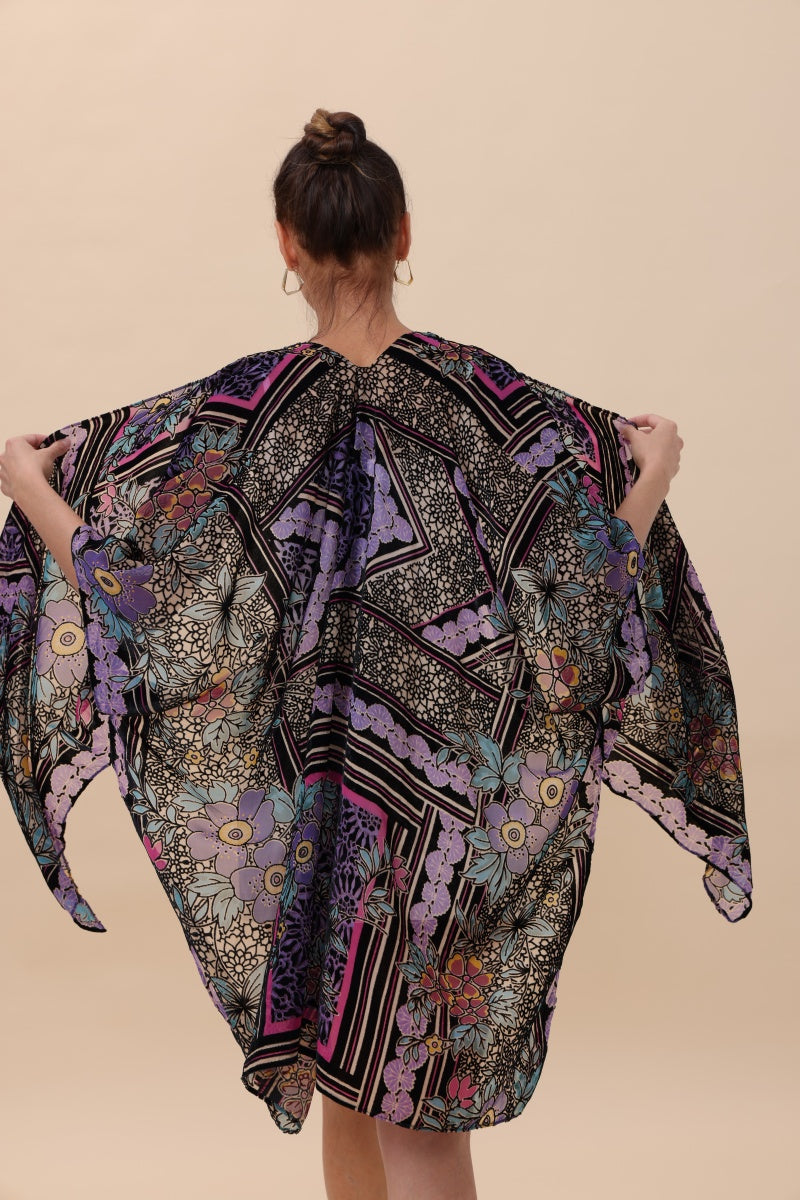 Velvet Bloom Kimono – Luxurious Textures & Artisan Craftsmanship - NeoKira Unlimited