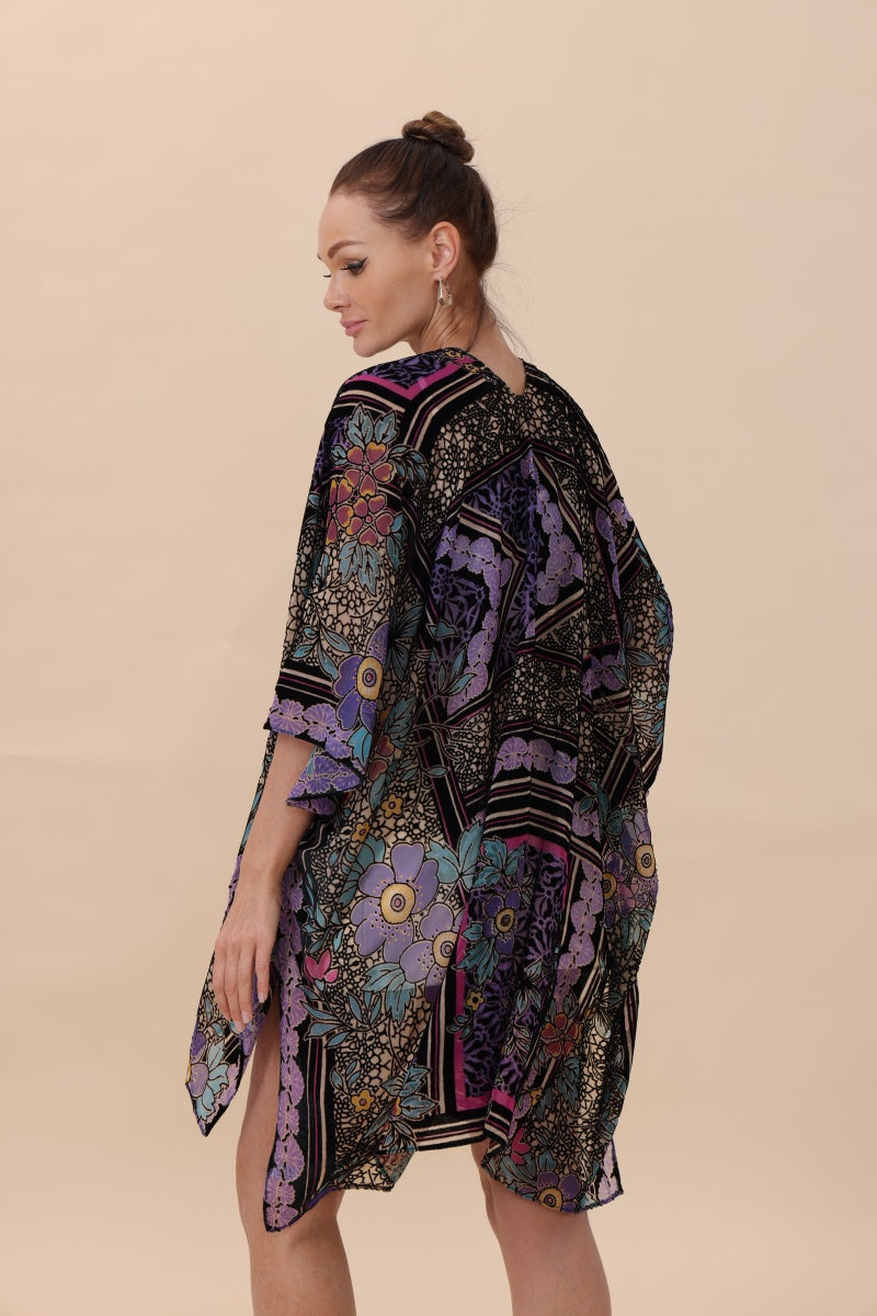 Velvet Bloom Kimono – Luxurious Textures & Artisan Craftsmanship - NeoKira Unlimited