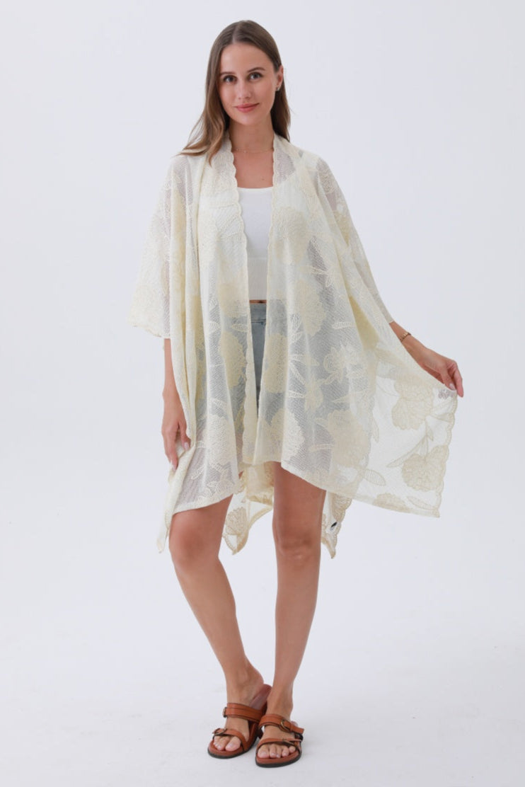 Luxury Embroidered Kimono – Elegant Solid Cover-Up 🌸🧵 - NeoKira Unlimited