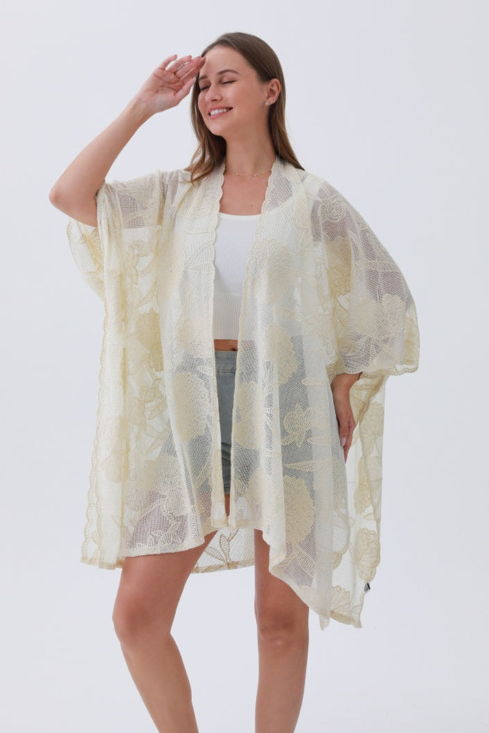 Luxury Embroidered Kimono – Elegant Solid Cover-Up 🌸🧵 - NeoKira Unlimited