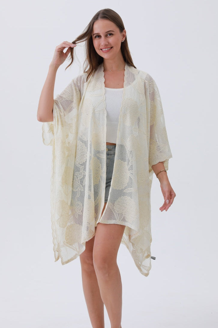 Luxury Embroidered Kimono – Elegant Solid Cover-Up 🌸🧵 - NeoKira Unlimited