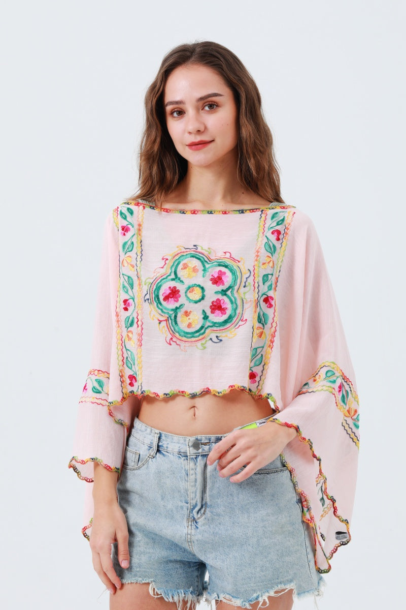 Delicate Floral Line Embroidery Kimono – Breezy Spring & Summer Layer - NeoKira Unlimited