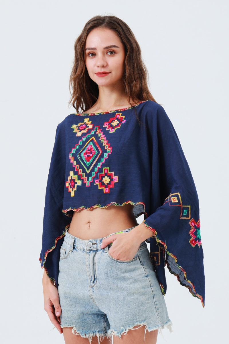 Geometric Embroidery Kimono – Lightweight & Soft Layer 🧵 - NeoKira Unlimited