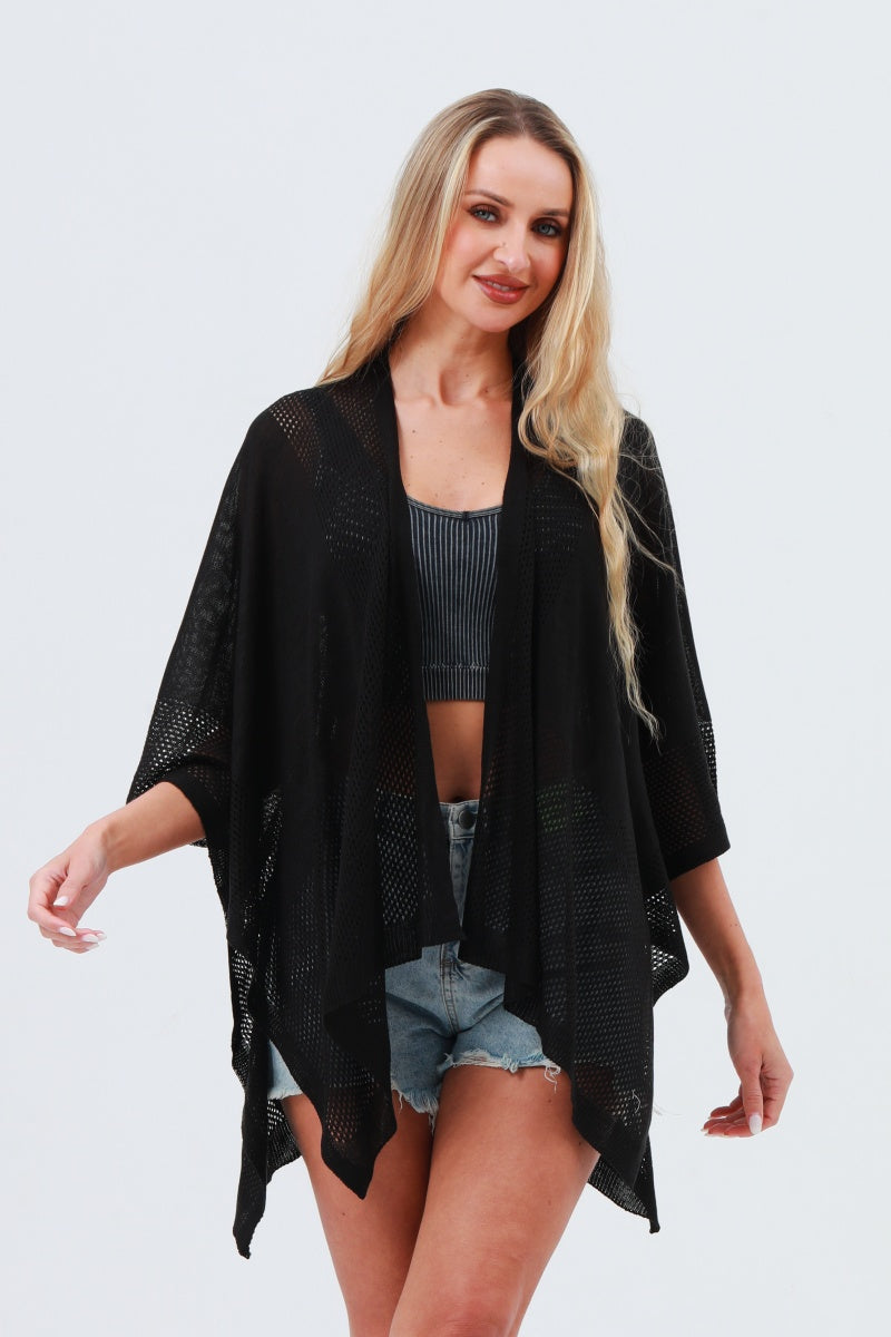 Oversized Mesh Knit Kimono – Lightweight & Airy Cover-Up - NeoKira Unlimited