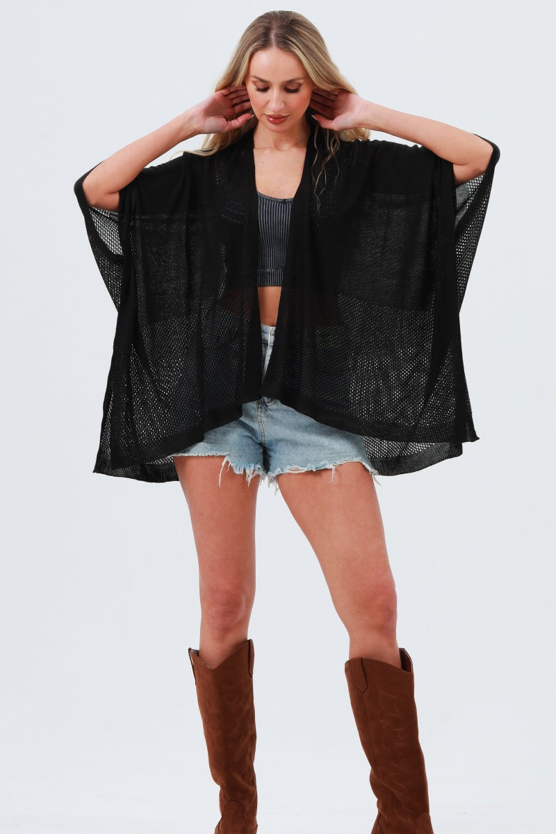 Oversized Mesh Knit Kimono – Lightweight & Airy Cover-Up - NeoKira Unlimited