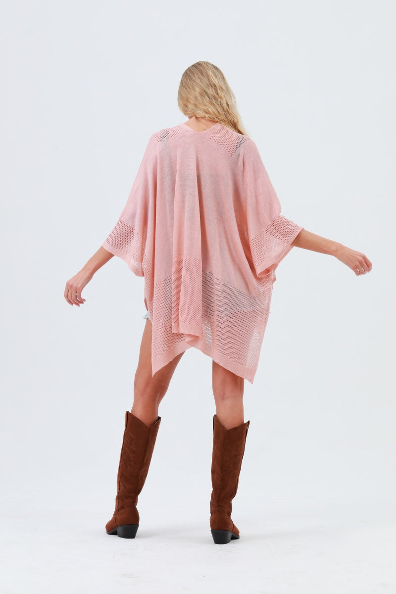 Oversized Mesh Knit Kimono – Lightweight & Airy Cover-Up - NeoKira Unlimited