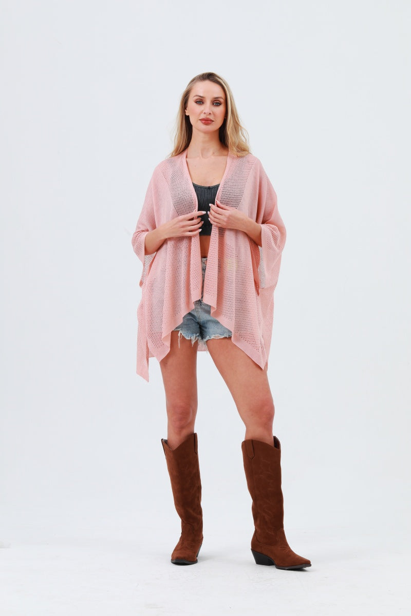 Oversized Mesh Knit Kimono – Lightweight & Airy Cover-Up - NeoKira Unlimited