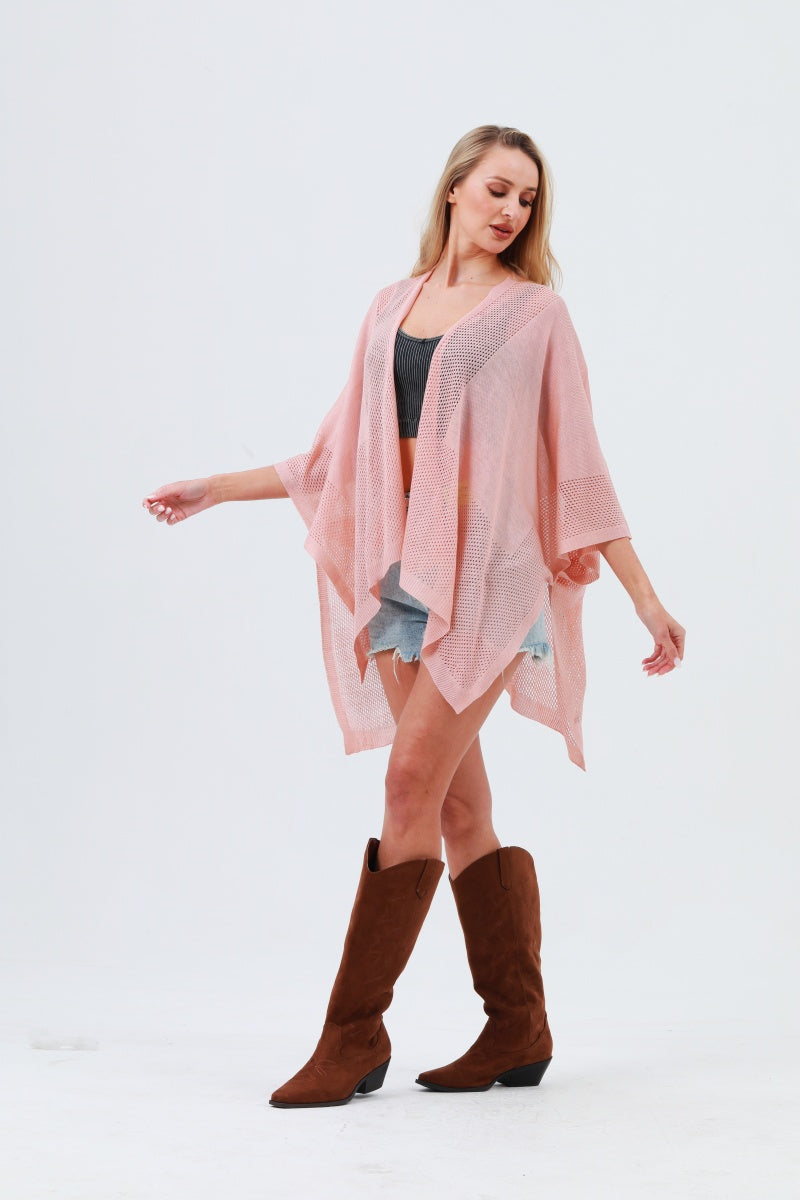 Oversized Mesh Knit Kimono – Lightweight & Airy Cover-Up - NeoKira Unlimited