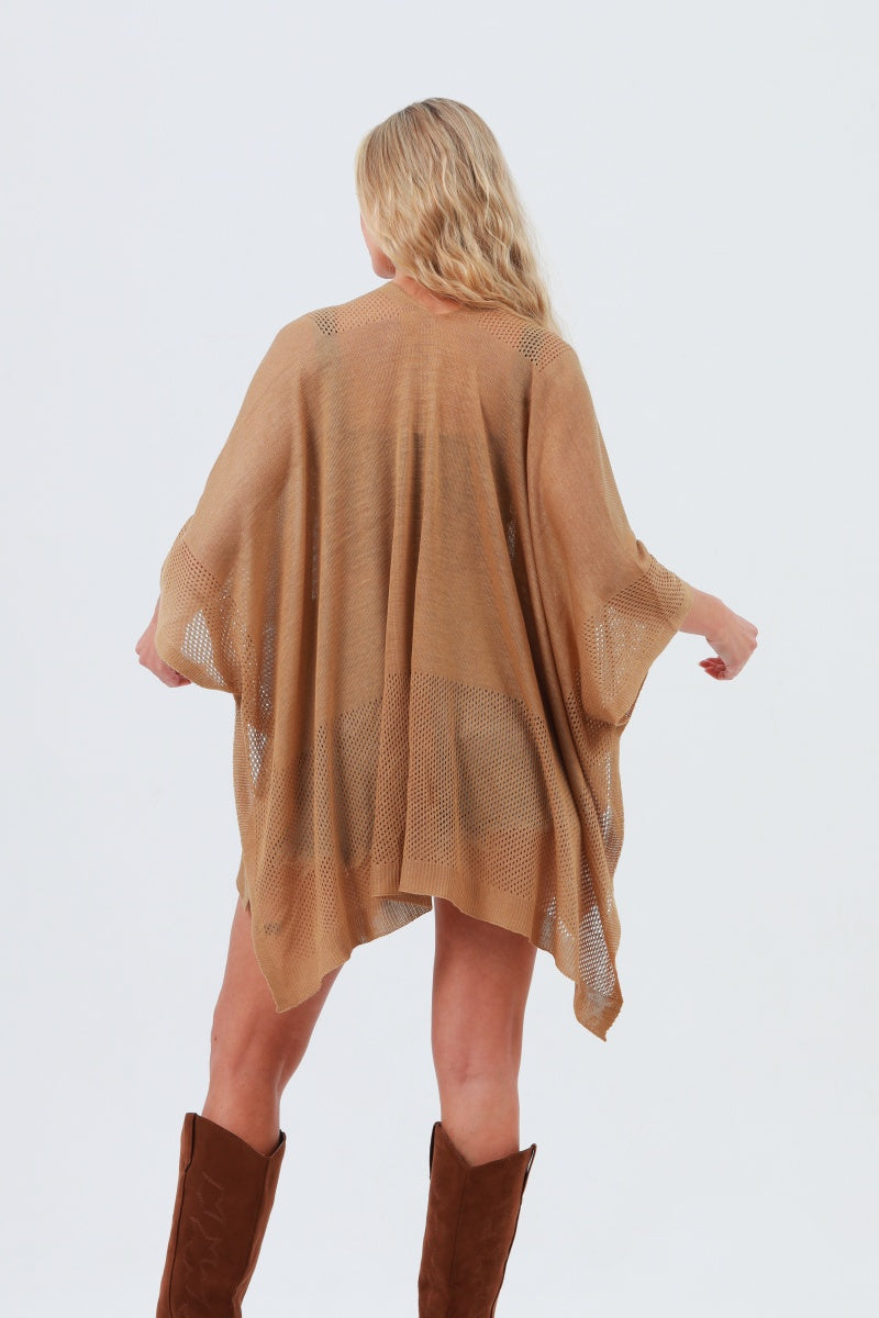 Oversized Mesh Knit Kimono – Lightweight & Airy Cover-Up - NeoKira Unlimited