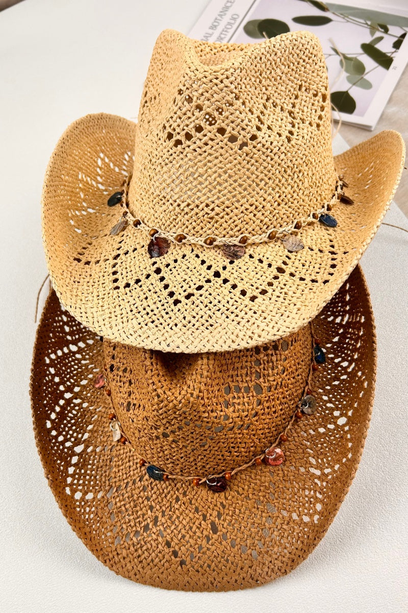 Woven Wide Brim Cowboy Hat – Textured Western Style - NeoKira Unlimited