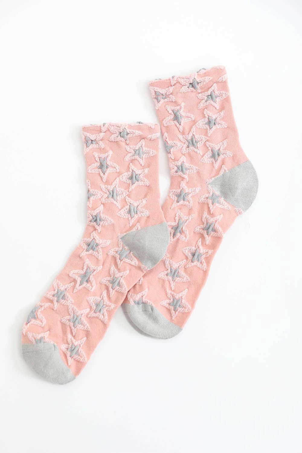 Eco-Friendly Star Design Socks Socks Leto Collection Pink  