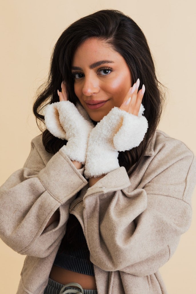 Foldable Texting Gloves with Sherpa Fleece Mittens - NeoKira Unlimited