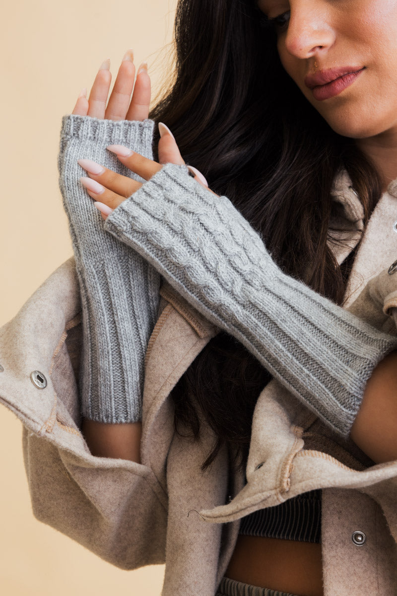 Winter Cable Knit Fingerless Gloves - NeoKira Unlimited