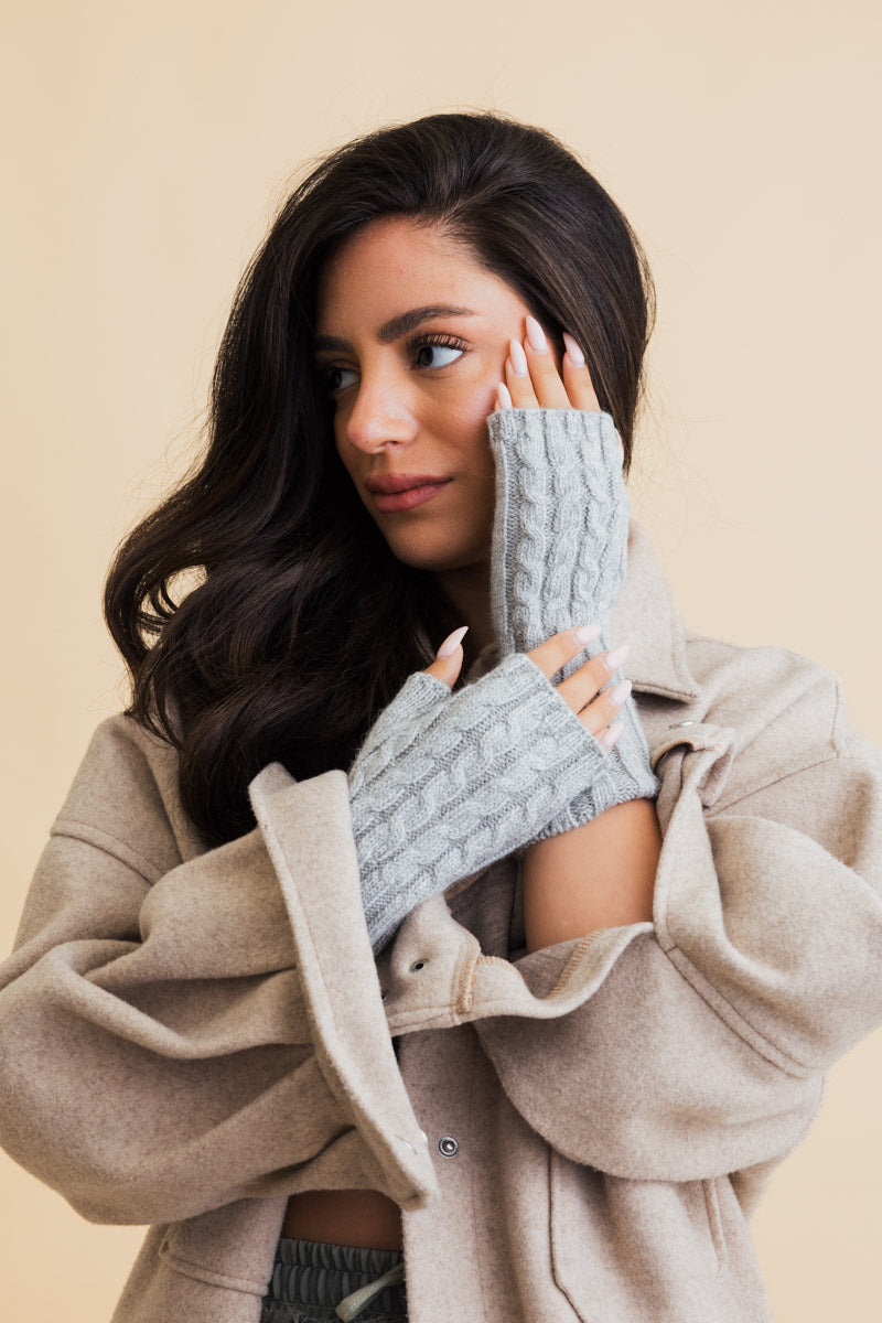 Winter Cable Knit Fingerless Gloves - NeoKira Unlimited