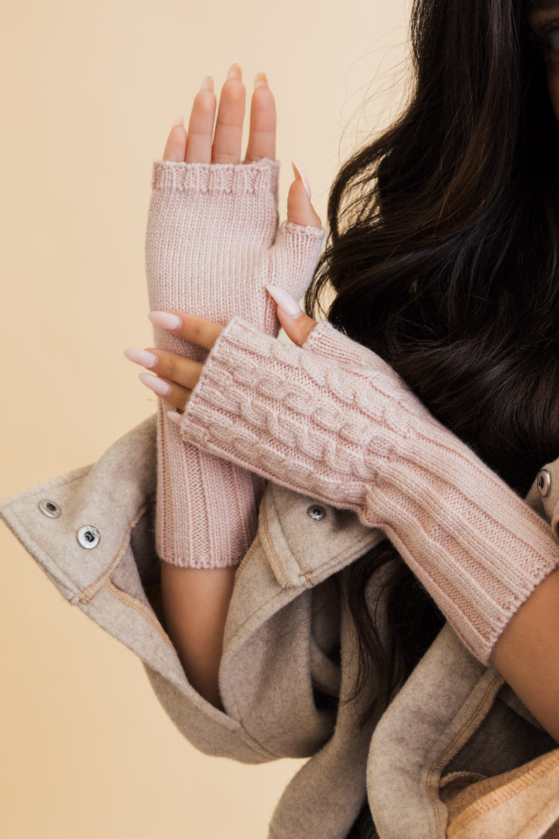 Winter Cable Knit Fingerless Gloves - NeoKira Unlimited