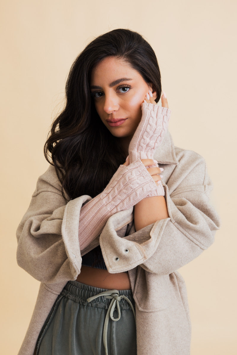 Winter Cable Knit Fingerless Gloves - NeoKira Unlimited