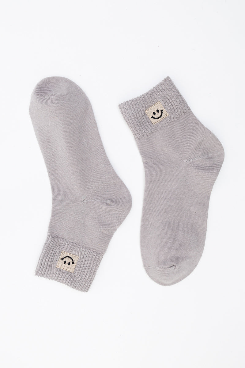 Happy Feet 100% Cotton Embroidered Smiley Socks 😊 - NeoKira Unlimited