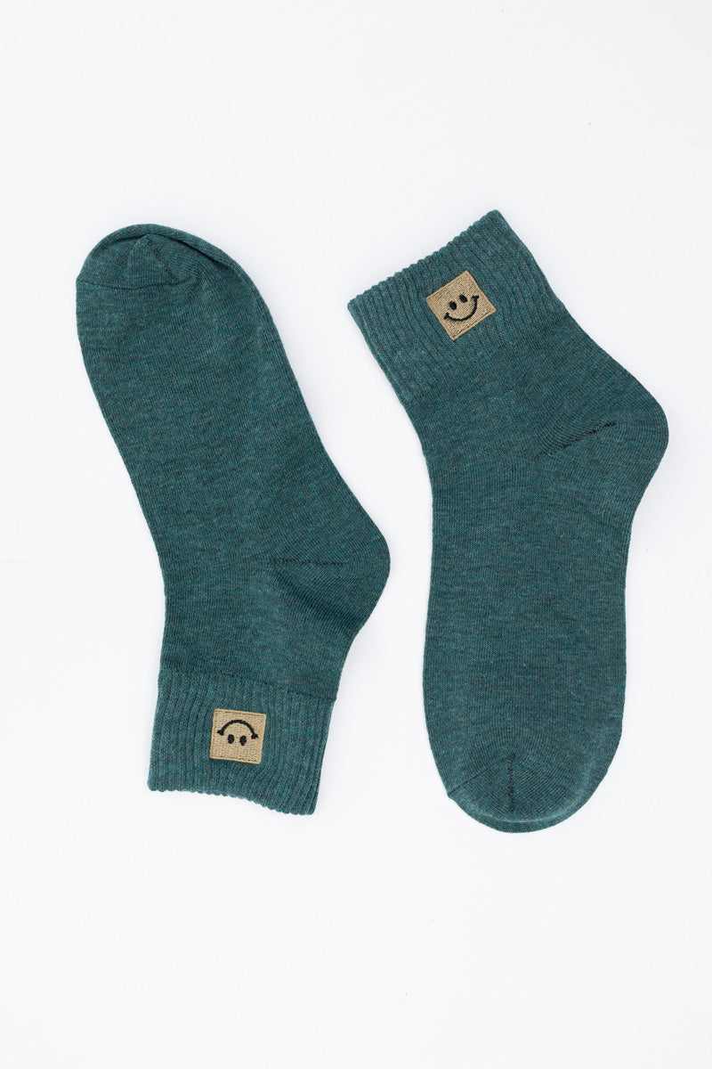 Happy Feet Embroidered Smiley Socks - NeoKira Unlimited